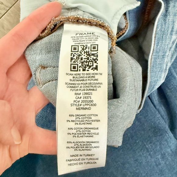 Frame Le Palazzo Crop Mermaid Wide Leg Flare Jeans 29 - Picture 7 of 12